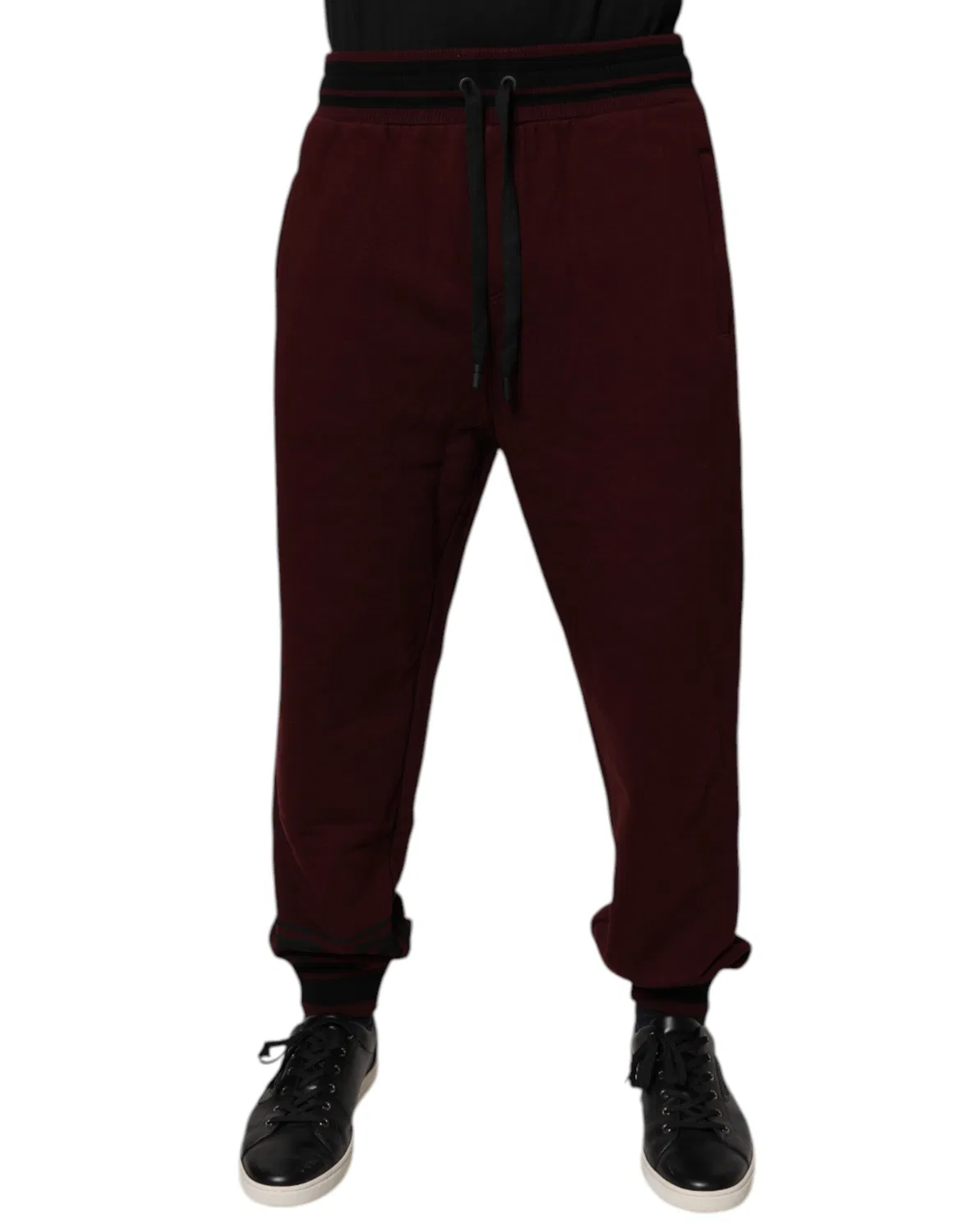 Мужские спортивные брюки на шнурке с логотипом Bordeaux Cotton Jogger Dolce & Gabbana, Bordeaux