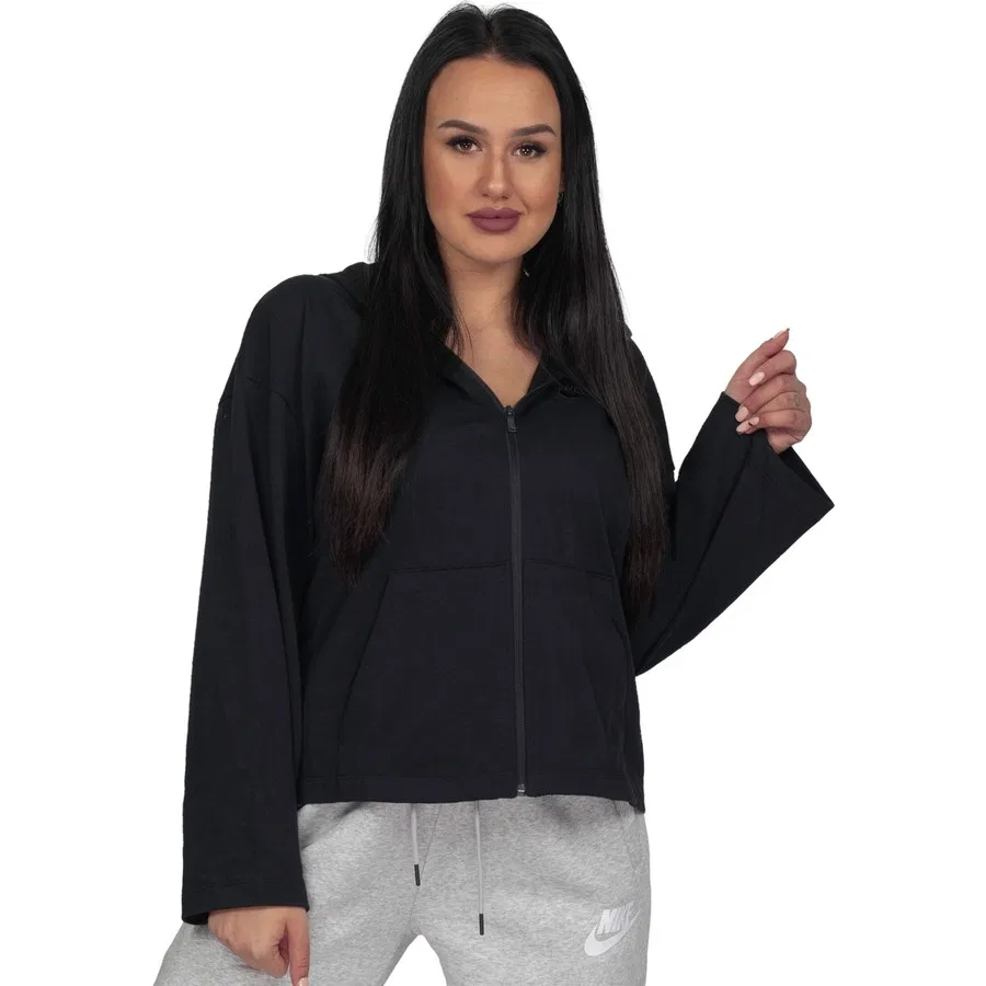 Женский свитшот с капюшоном и длинной молнией Sportswear Nike, Черный