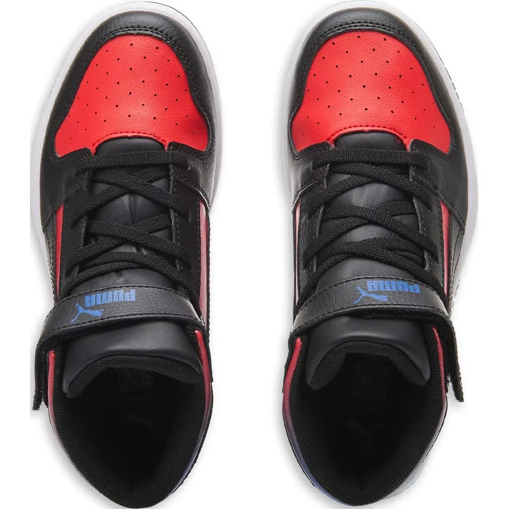 Детские высокие кроссовки Rebound Layup Puma, Black/Red/Blue — фото 4