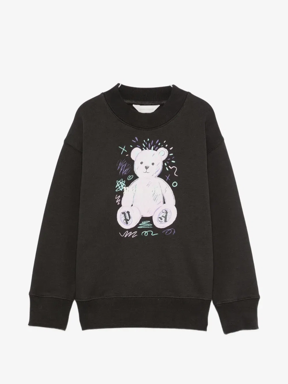 Свитшот с длинными рукавами Palm Angels Kids, черный