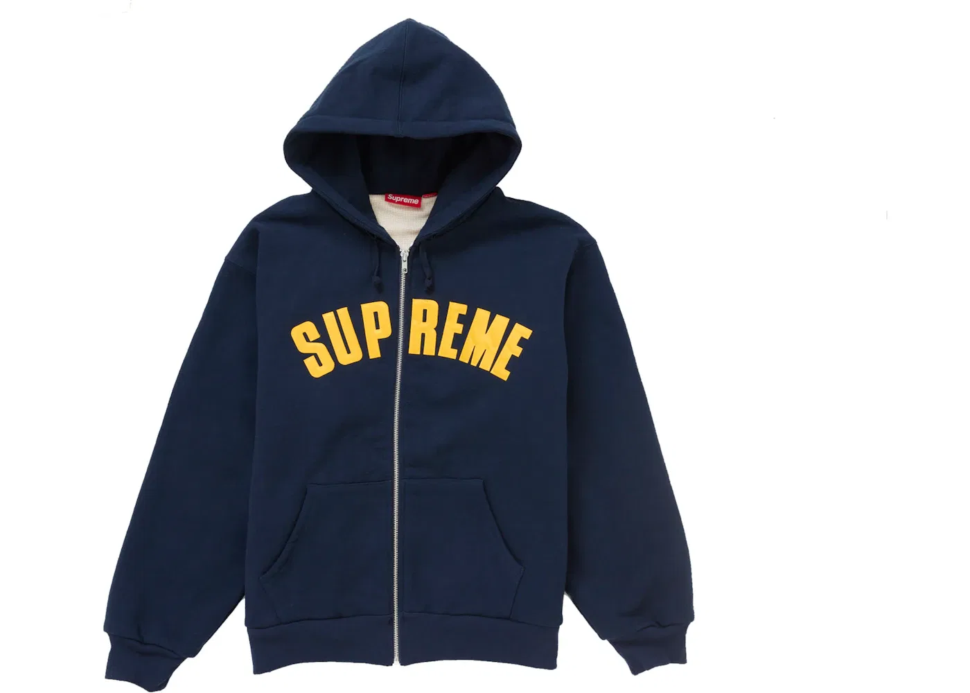 Мужская худи на молнии с капюшоном утепленная модель Supreme, Navy