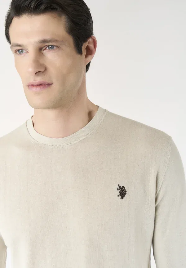 Джемпер хлопковый Jumper U.S. Polo Assn., beige, бежевый — фото 4