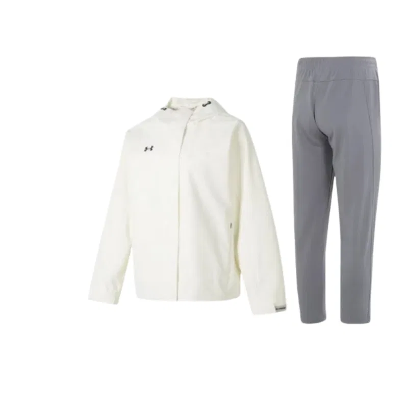 Детский комплект из футера с длинным рукавом Under Armour, Ecru Top Gray Bottom — фото 3
