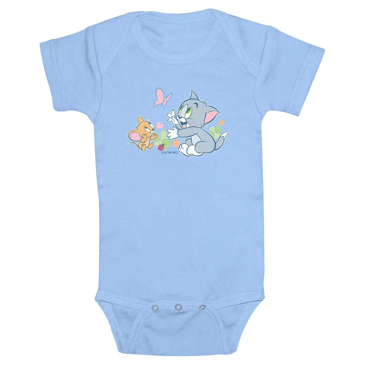 Детский боди-комбинезон с принтом Tom and Jerry Cute Babies, Tom and Jerry, Light Blue