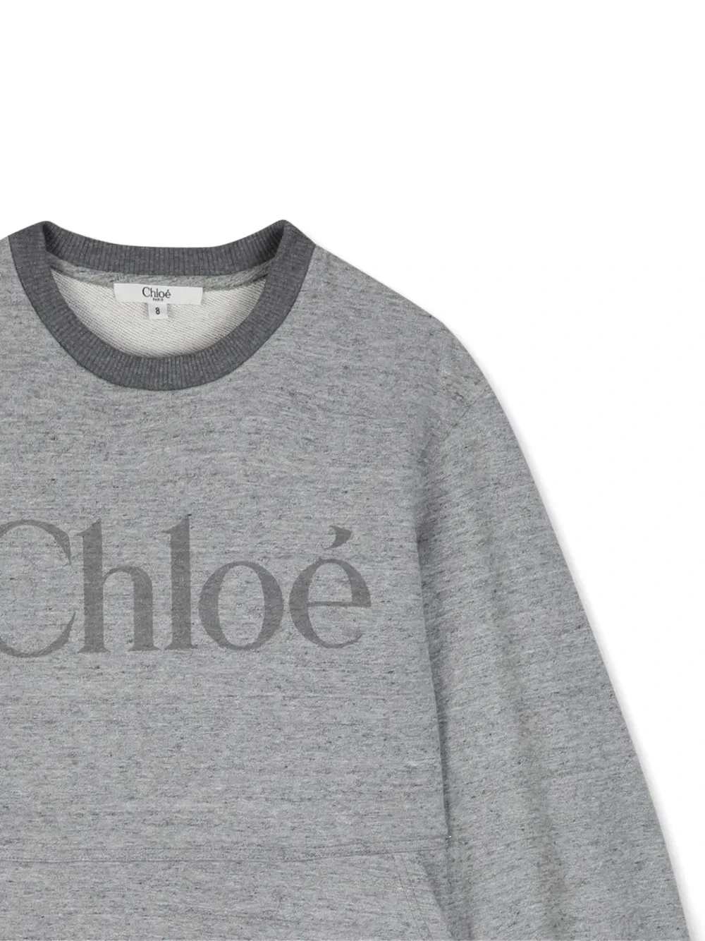 Платье с длинными рукавами и логотипом Chloe Kids, серый — фото 3