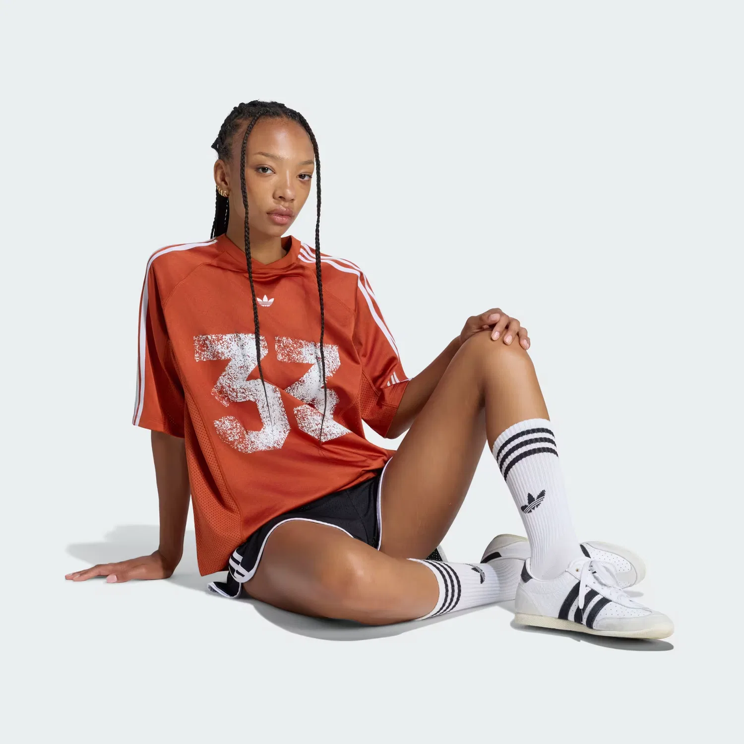 Женский топ оверсайз Jersey Top Adidas Originals, алый — фото 3