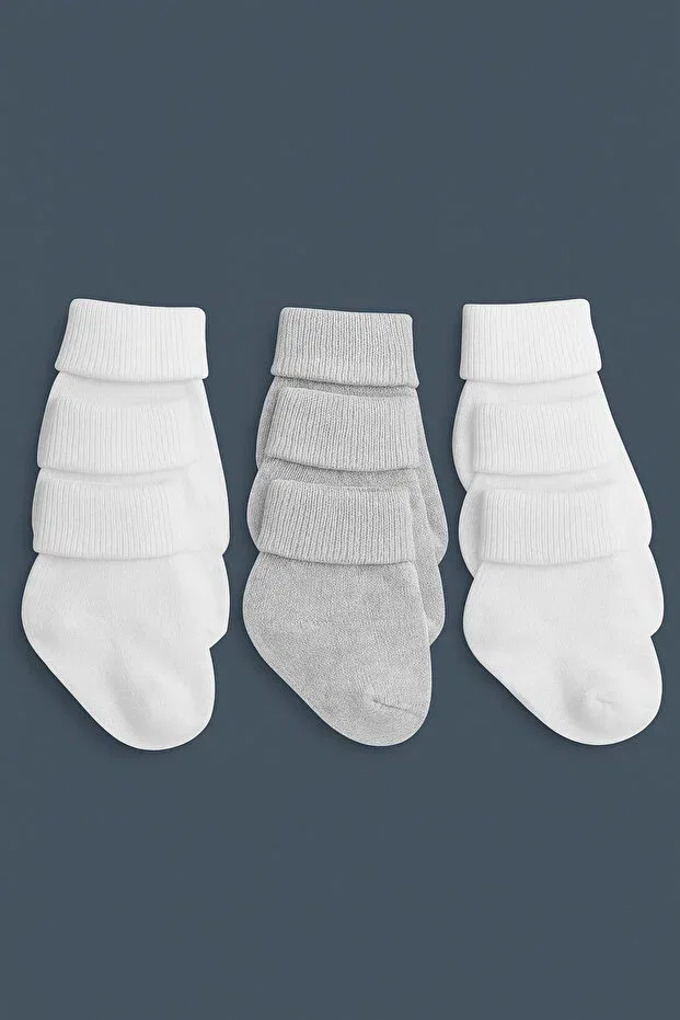 Детские носки для новорожденных хлопковые 9 пар Baby Socks, Gray — фото 4