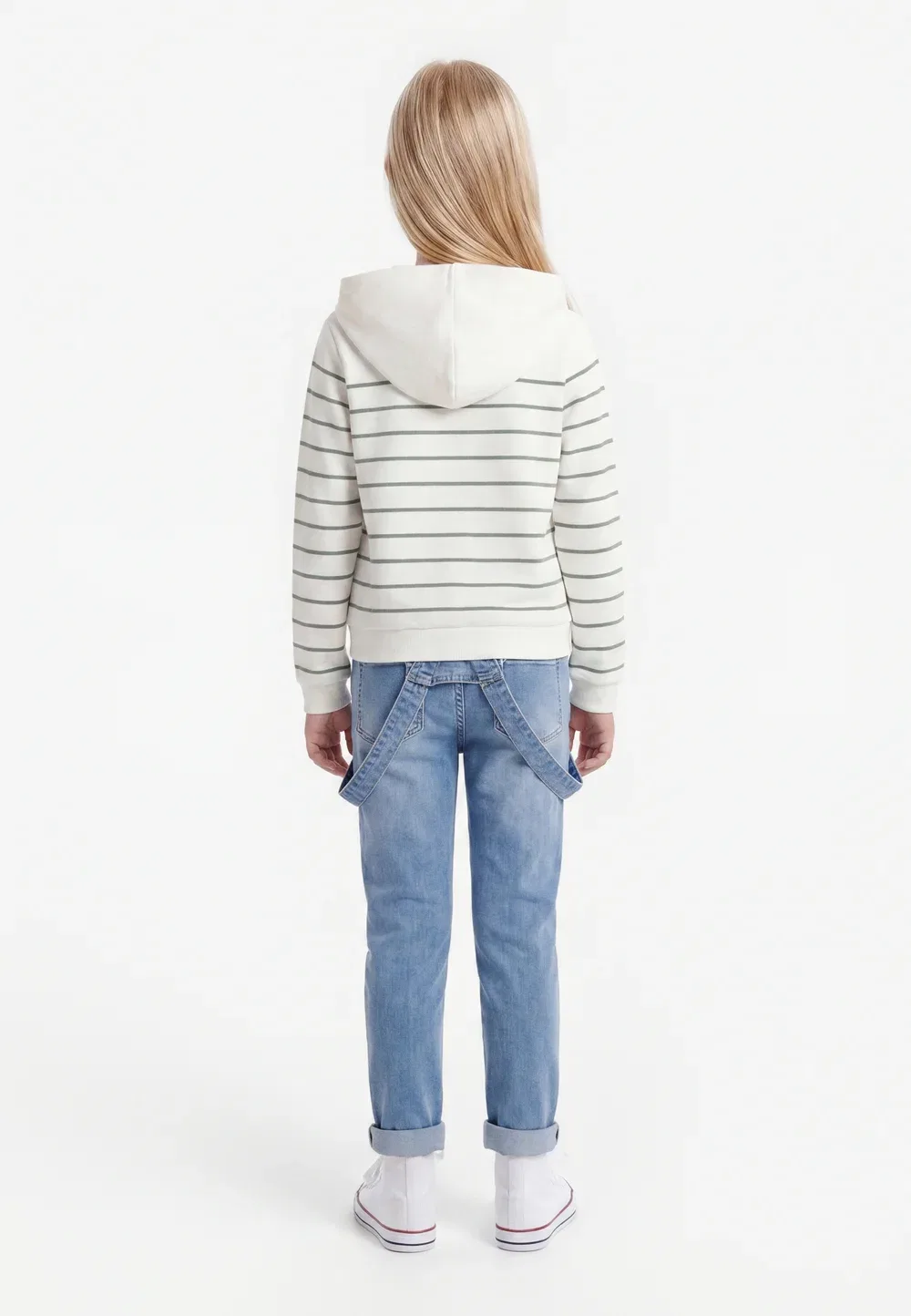Худи Kogadelle amour stripe Only Girls, Cloud Dancer/Green Milieu/Gold-Coloured — фото 2