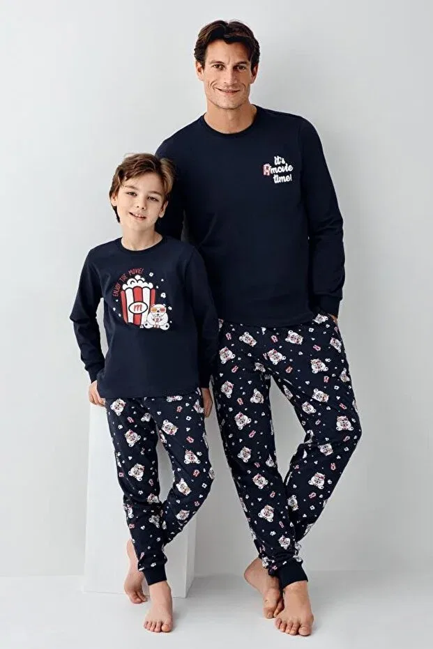 Детский комплект пижам для мальчиков с принтом Roly Poly, Navy Blue