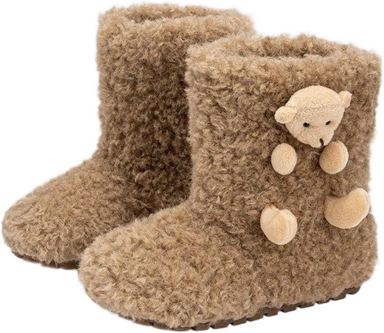 Детские зимние сапоги для девочек с мехом, модель Fur Boots, Zzalalana, Brown
