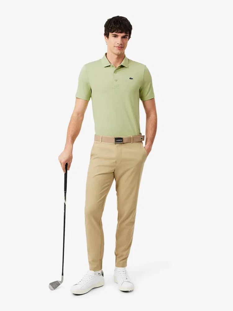 Футболка поло Lacoste Performance Basic, мужская, полиэстер/полиуретан, Apple зеленый — фото 4