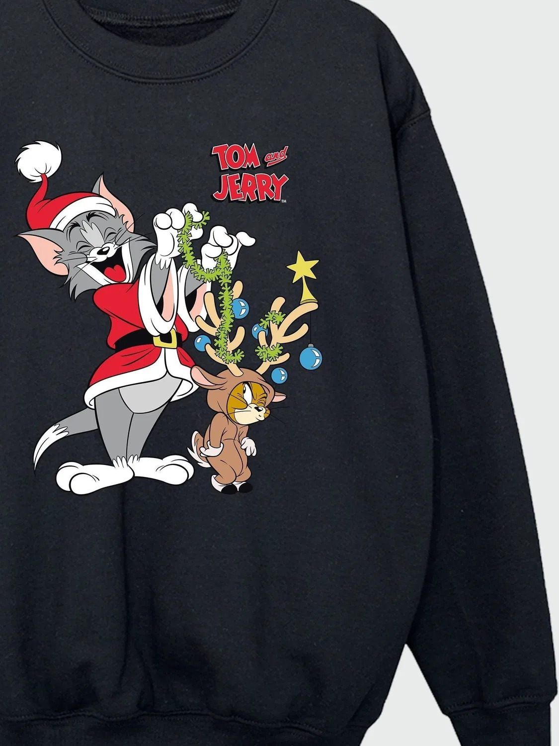 Свитшот с принтом Tom and Jerry Reindeer Brands In, черный — фото 3