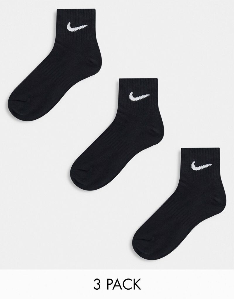 

Nike — Everyday Lightweight — 3 пары легких носков черного цвета