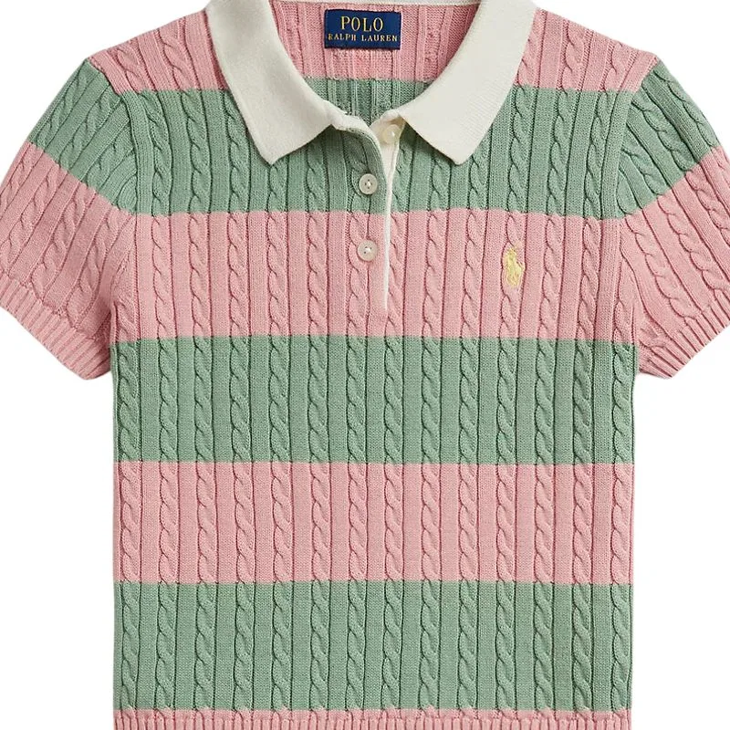 Детский комплект для девочек с поло и юбкой Polo Ralph Lauren, Adirondack Rose Multicolor — фото 4