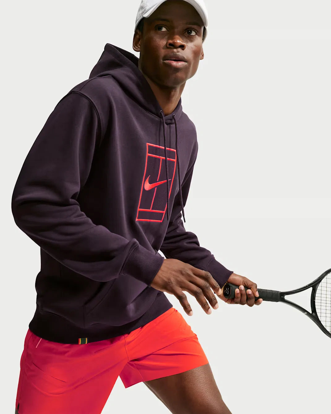 Мужская флисовая теннисная толстовка Dri-FIT NikeCourt Slam, Burgundy Ash/Bright Crimson — фото 3