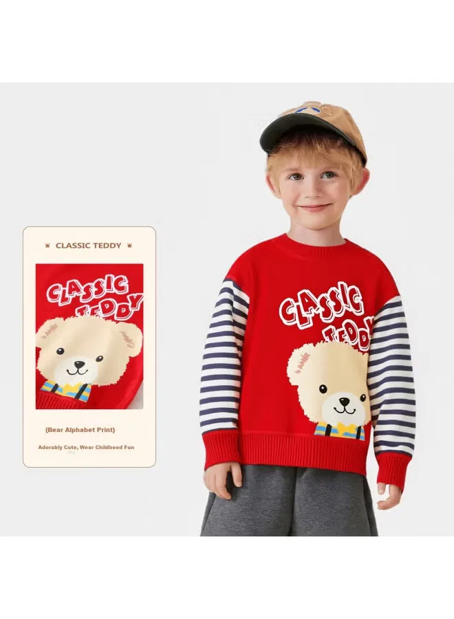 Пуловер детский вязаный Classic Teddy, красный — фото 2