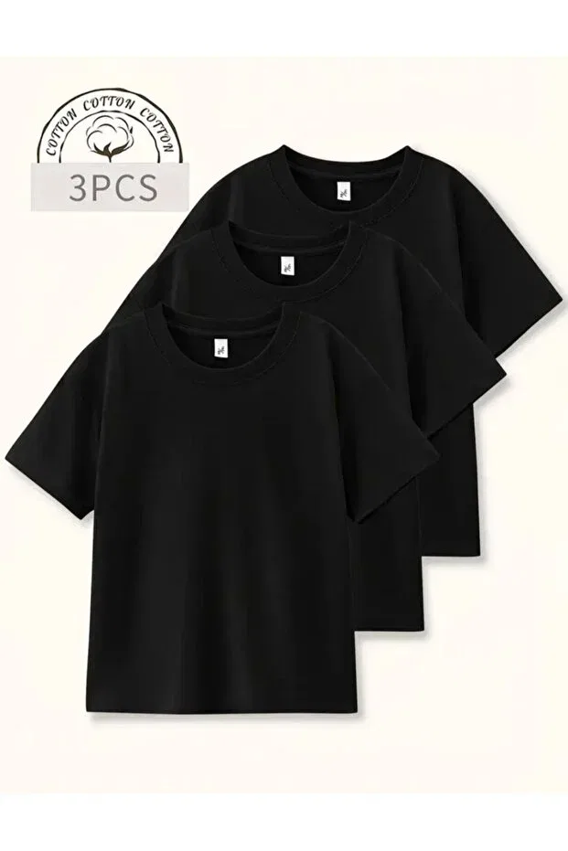 Детский комплект футболок с принтом 3 шт. Elan Wear, Black