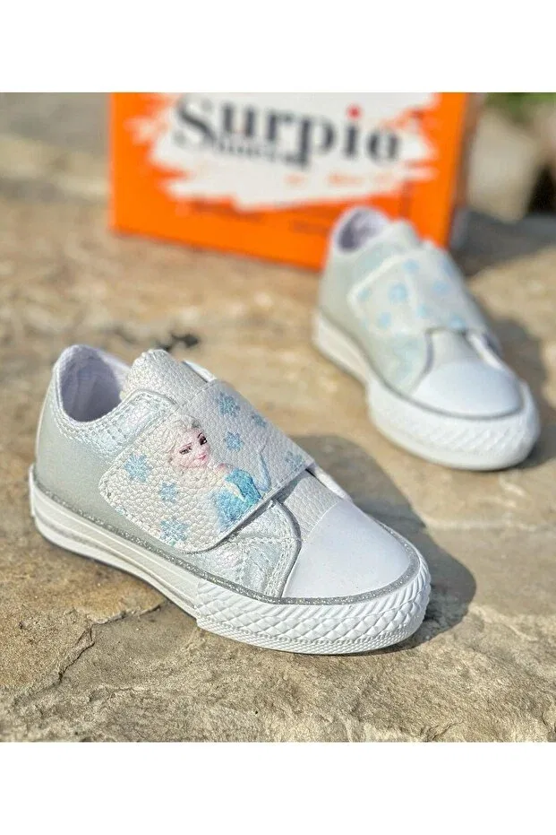 Детские кеды для девочек с принтом Surpie Shoes, Silver
