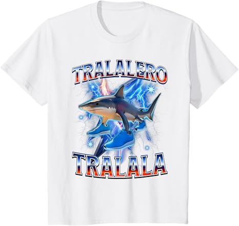

Футболка Tralalero Tralala Shark Meme, белый