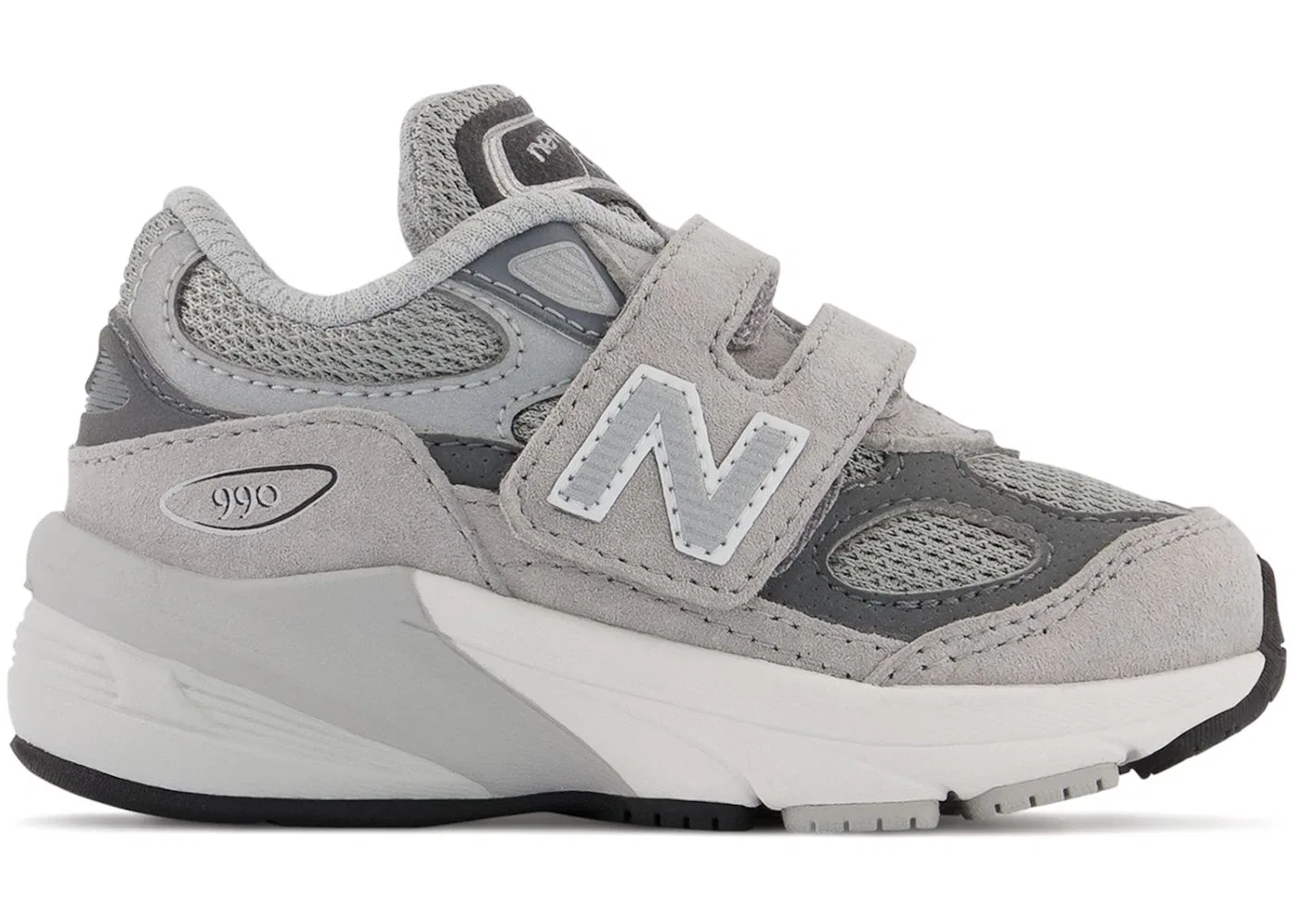 Детские кроссовки с липучками New Balance 990v6 Hook and Loop New Balance, Grey Silver