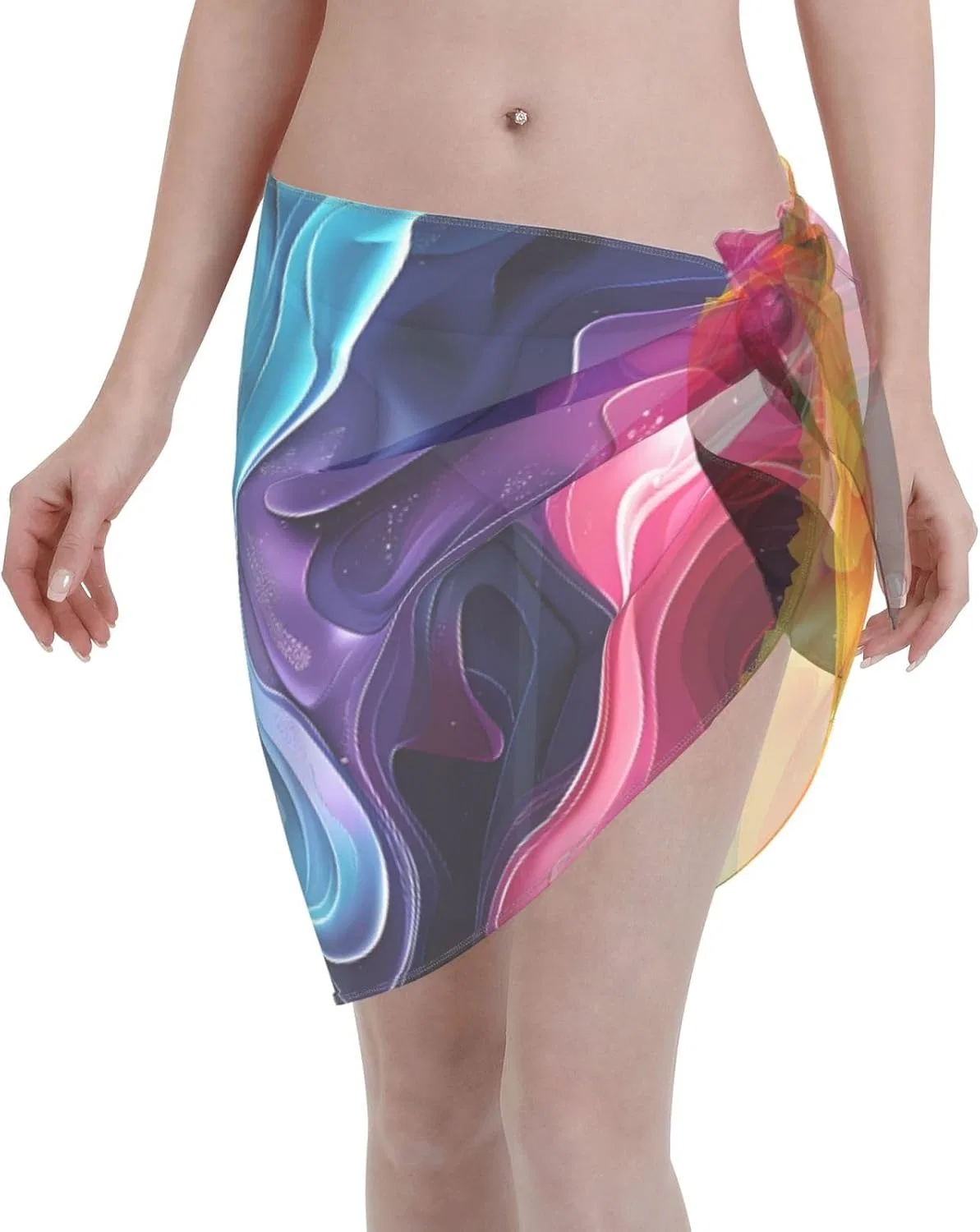 Женская пляжная накидка с 3D-принтом, Polyester, 3d Swirling 7