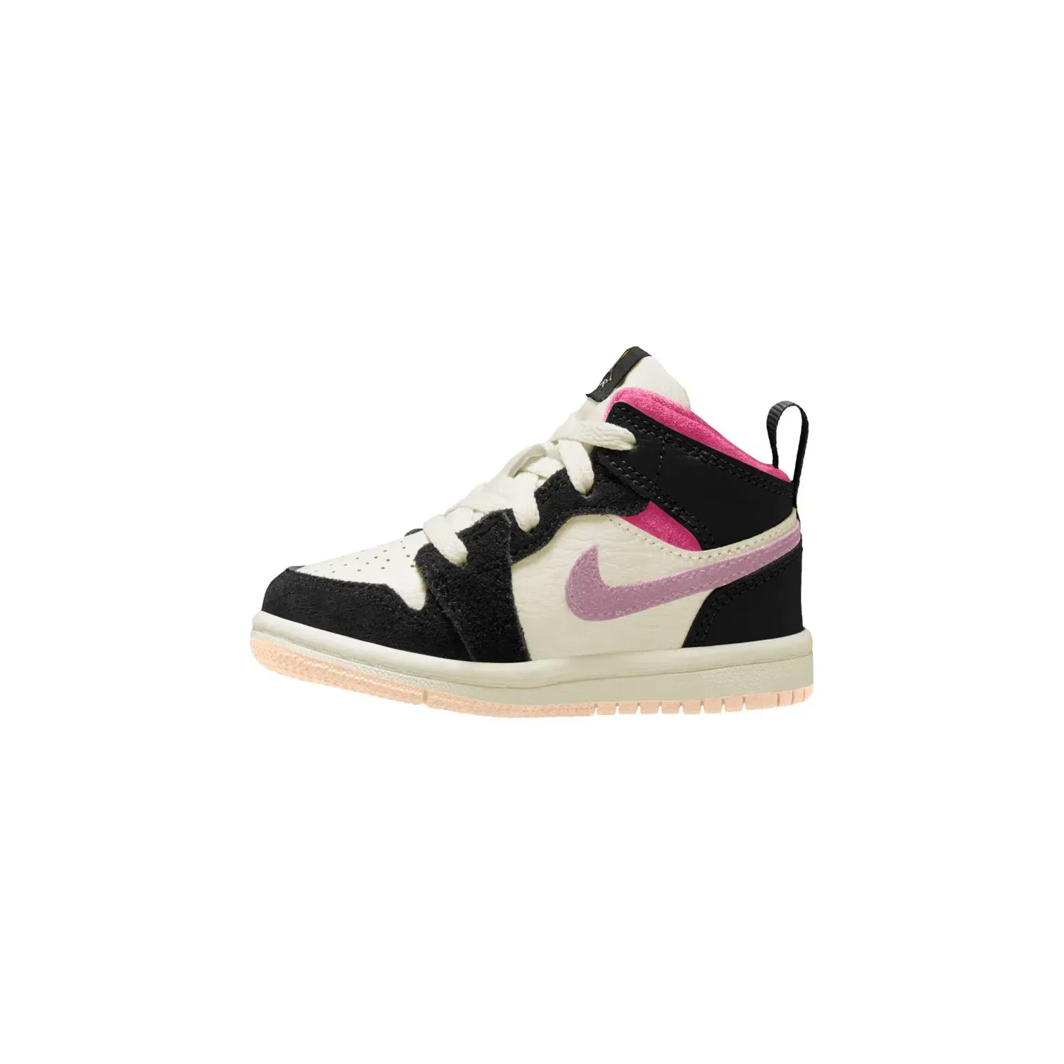 Детские кроссовки для мальчиков с принтом JORDAN 1 MID SE (TD) Nike, Negro — фото 2