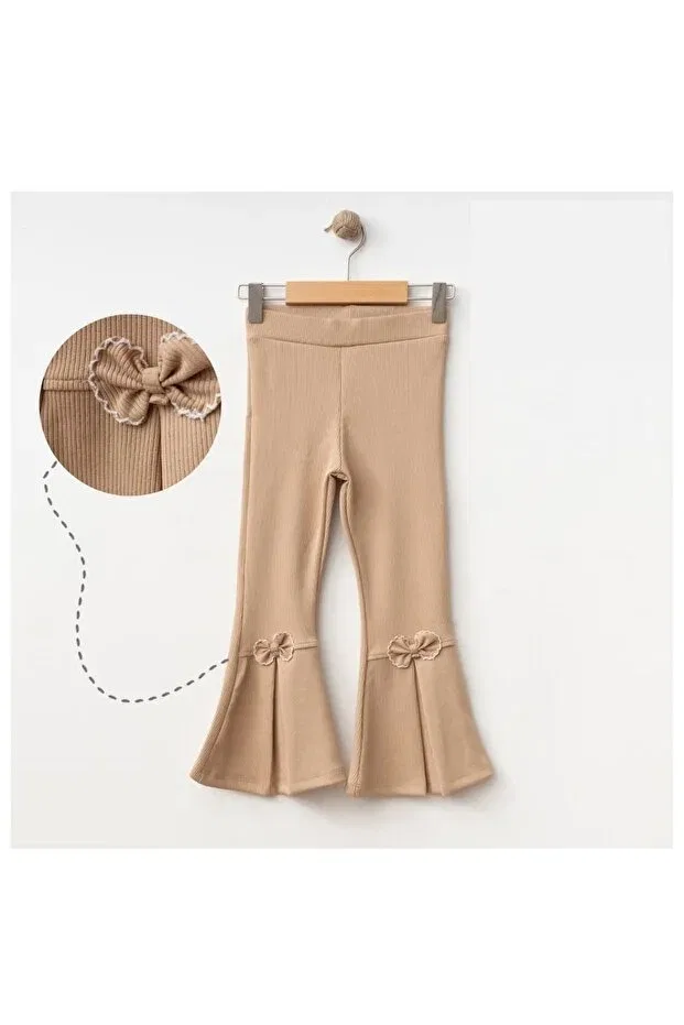 Детские леггинсы для девочек с фасоном клеш Cevval Minigirls, Beige