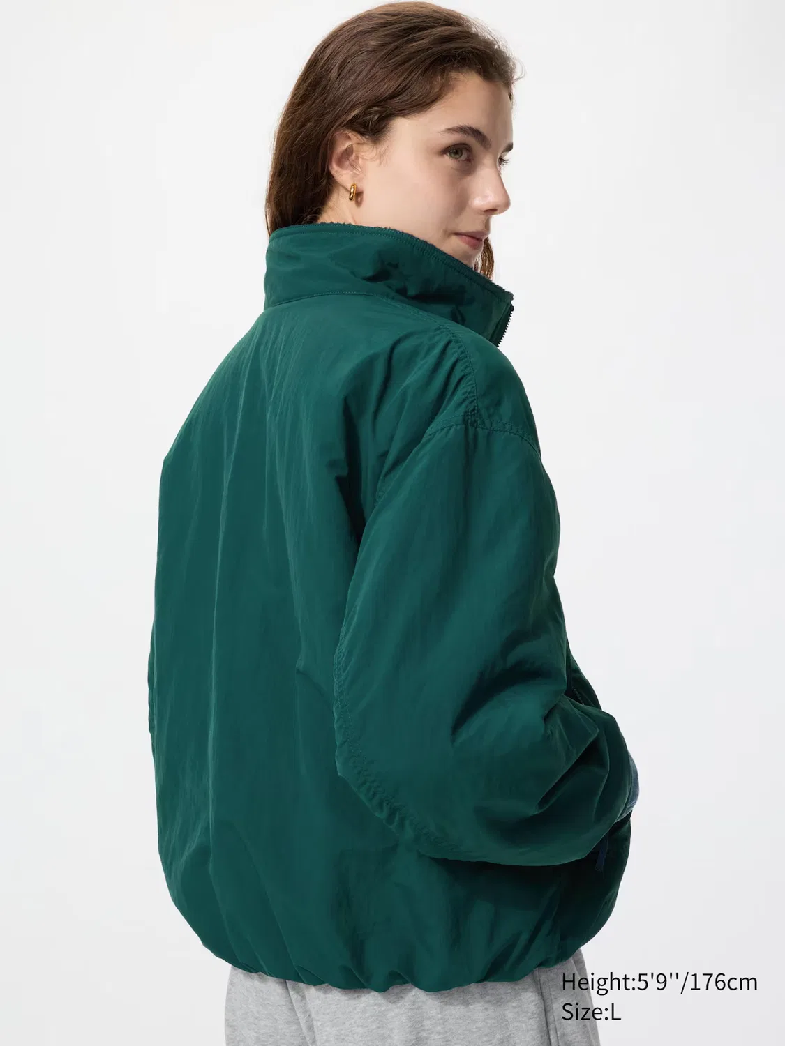 Блузон Uniqlo, с флисовой подкладкой, темно-синий — фото 3