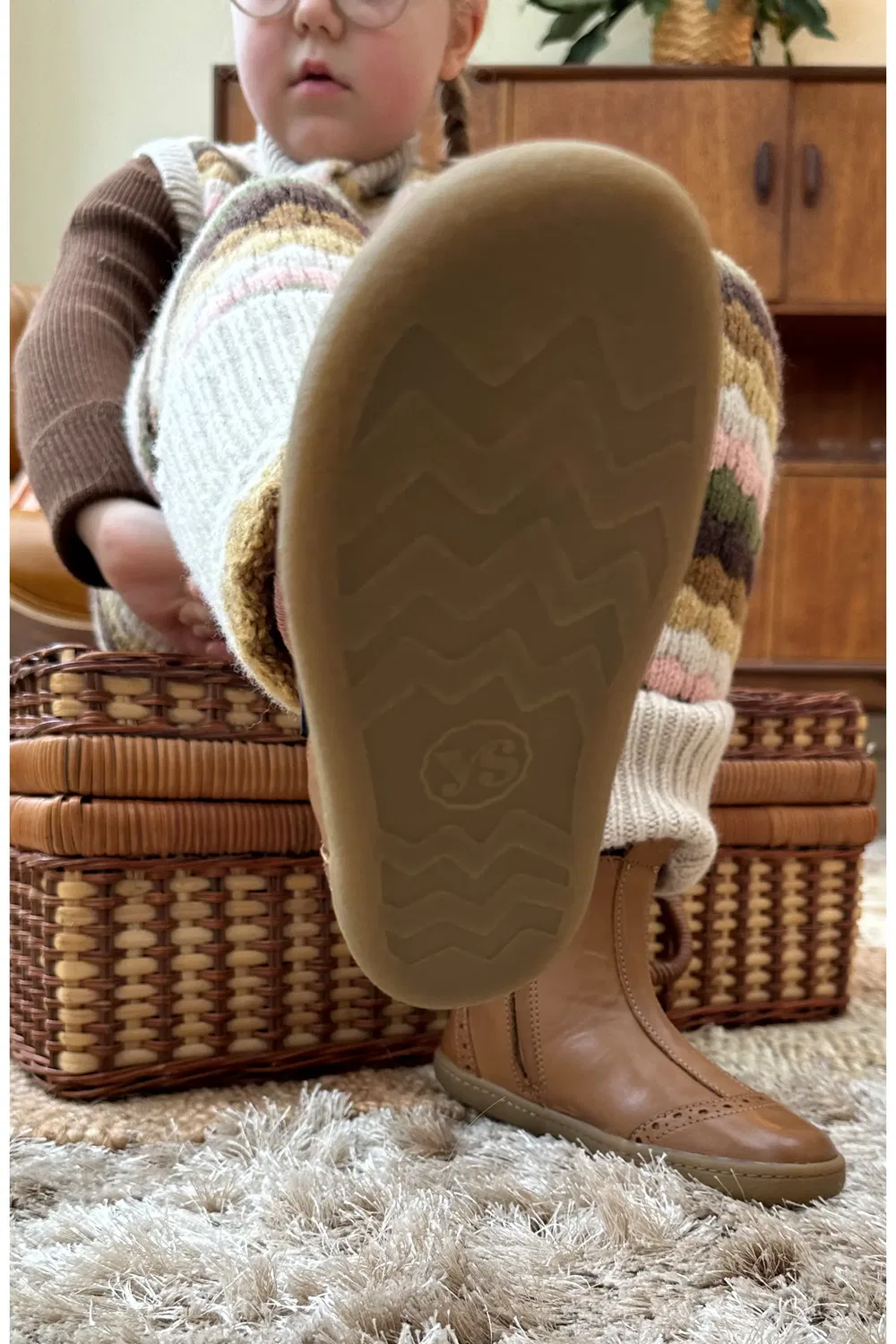 Детские ботинки челси barefoot Logan Young Soles, Tan — фото 2