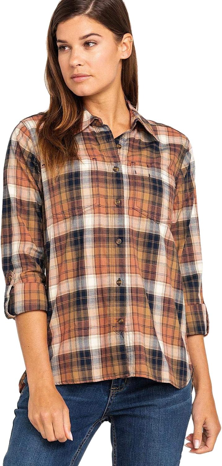 

Рубашка Carhartt Women's 103085 Fairview, клетчатая, Carhartt Brown