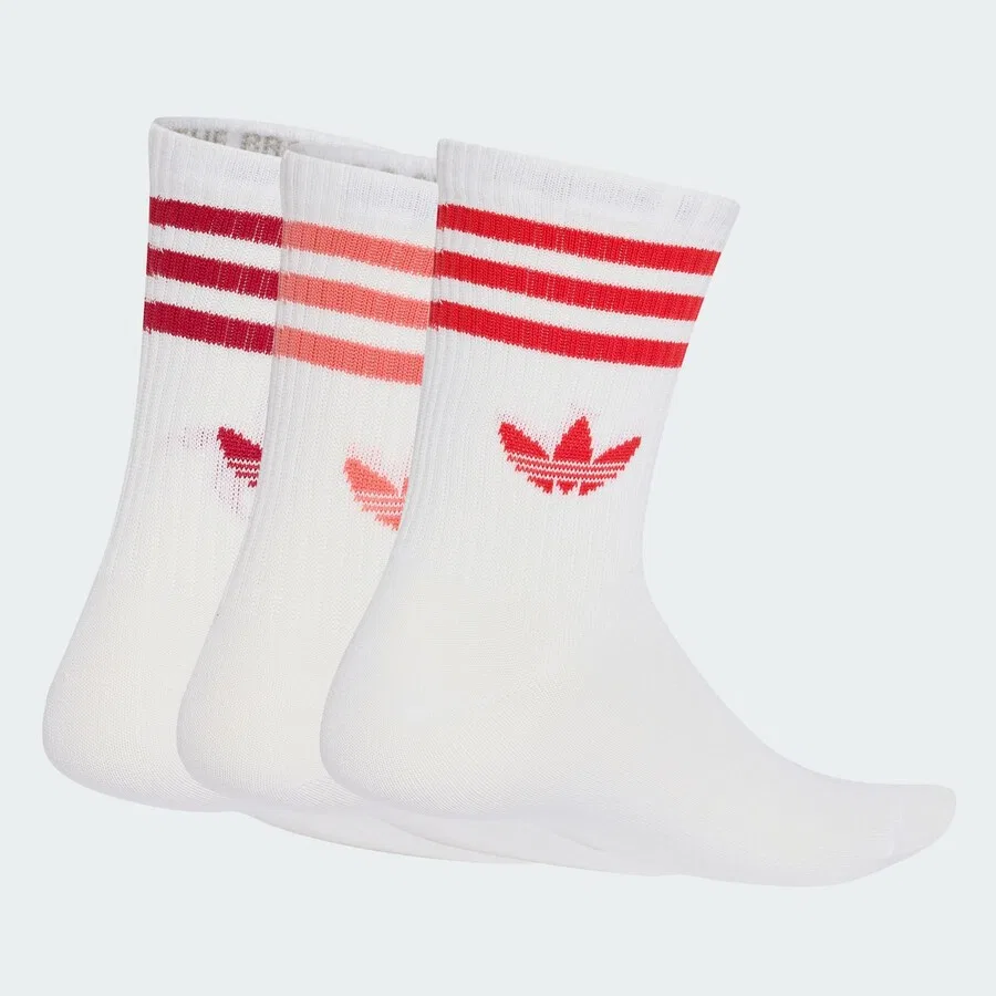 Носки ADIDAS ORIGINALS «3 STRIPES CREW SOCKS 3» белого цвета — фото 2