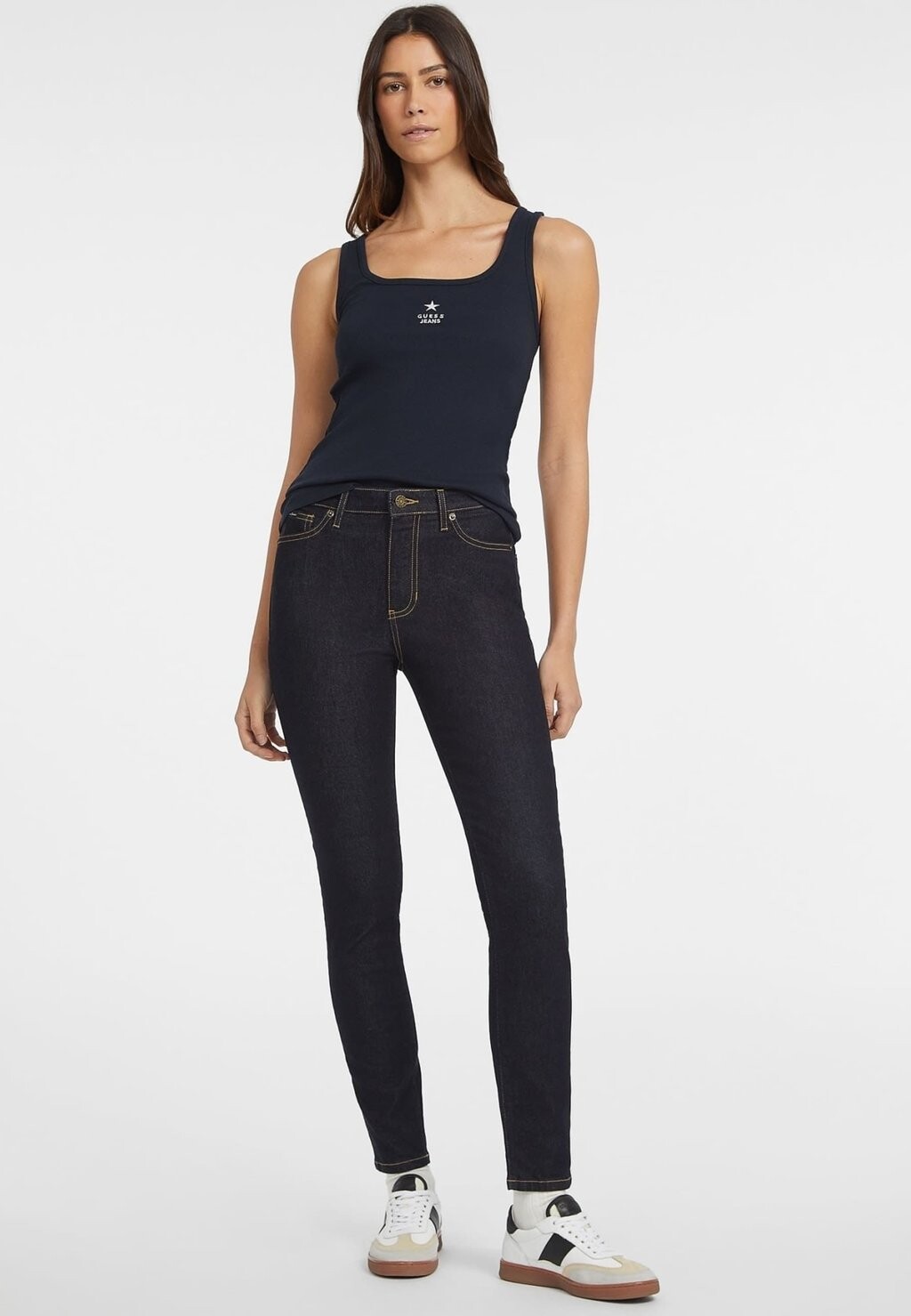 

Топ TANK SLIM Guess Jeans, темно-синий