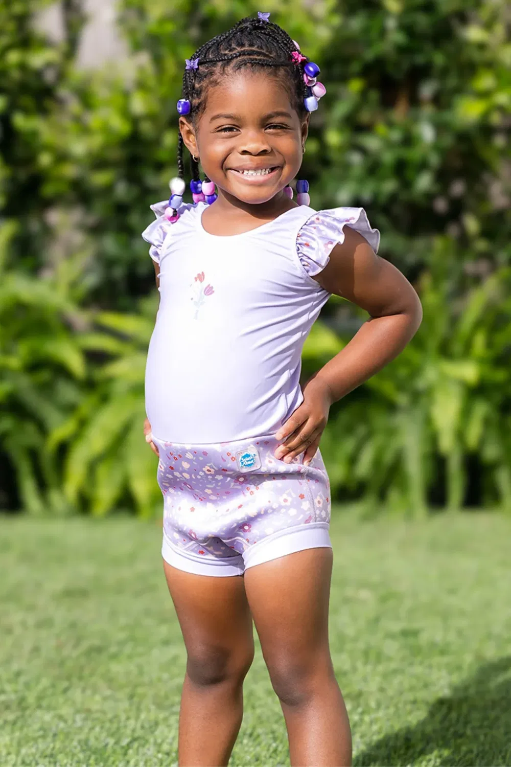 Детский купальный костюм с подгузником Happy Nappy Costume Splash About, Lilac — фото 2