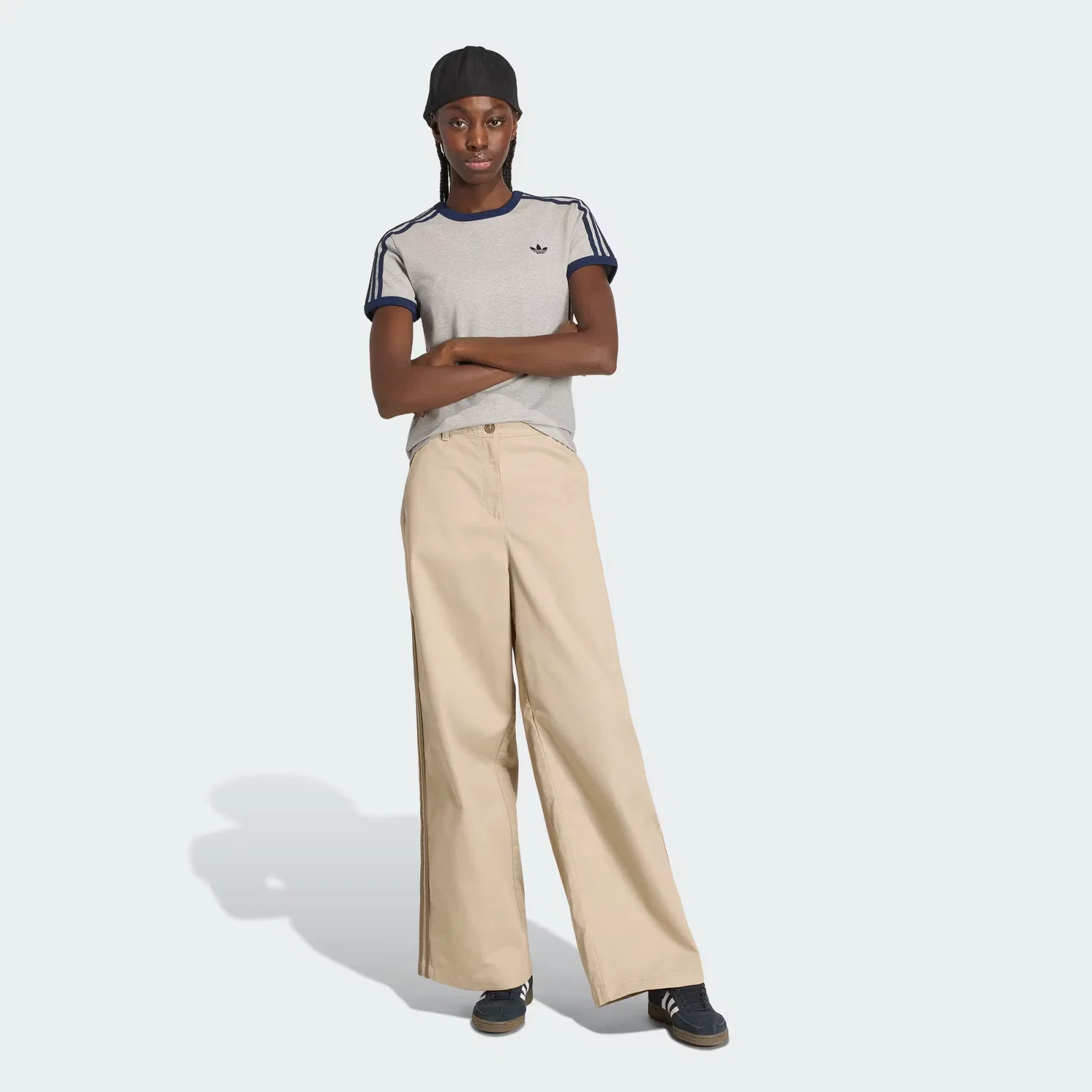 Женские брюки свободного кроя Tailored Pant Adidas Originals, хаки/кремовый — фото 3