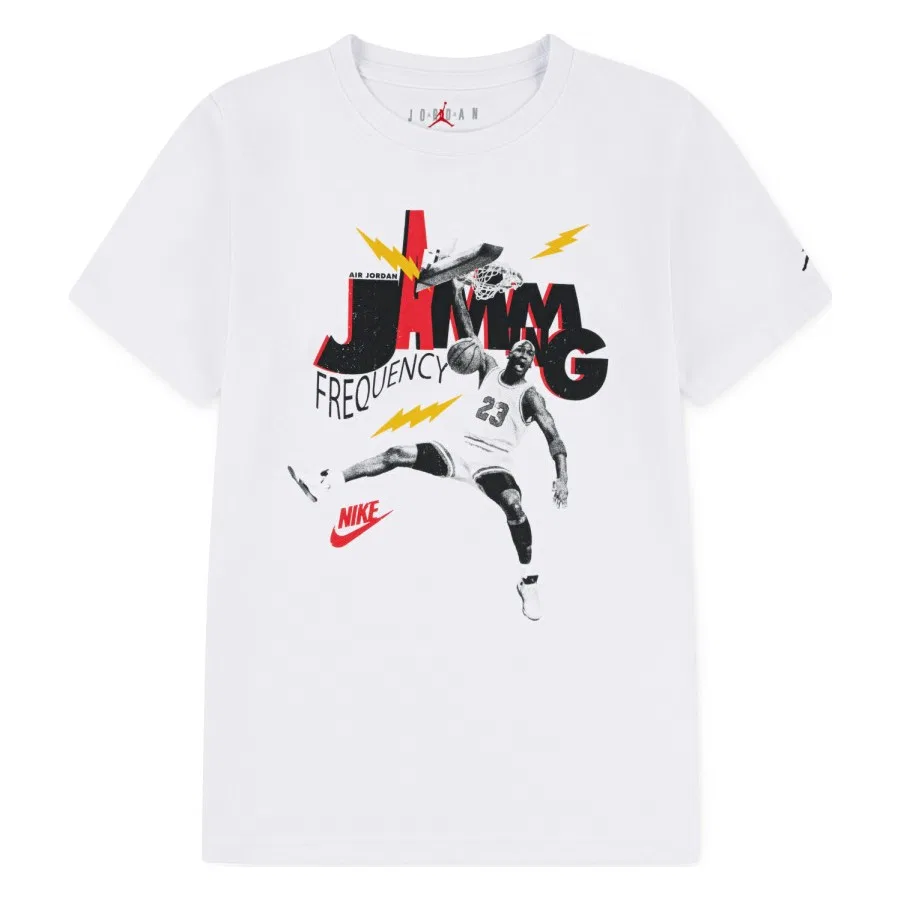 Детская футболка с принтом Jordan Jdb Mj Jammıng Ss Tee Nike, Белый