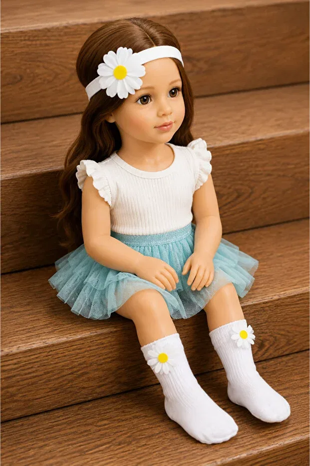 Детские гольфы для новорожденных хлопковые Özkardeşler Baby, White — фото 3
