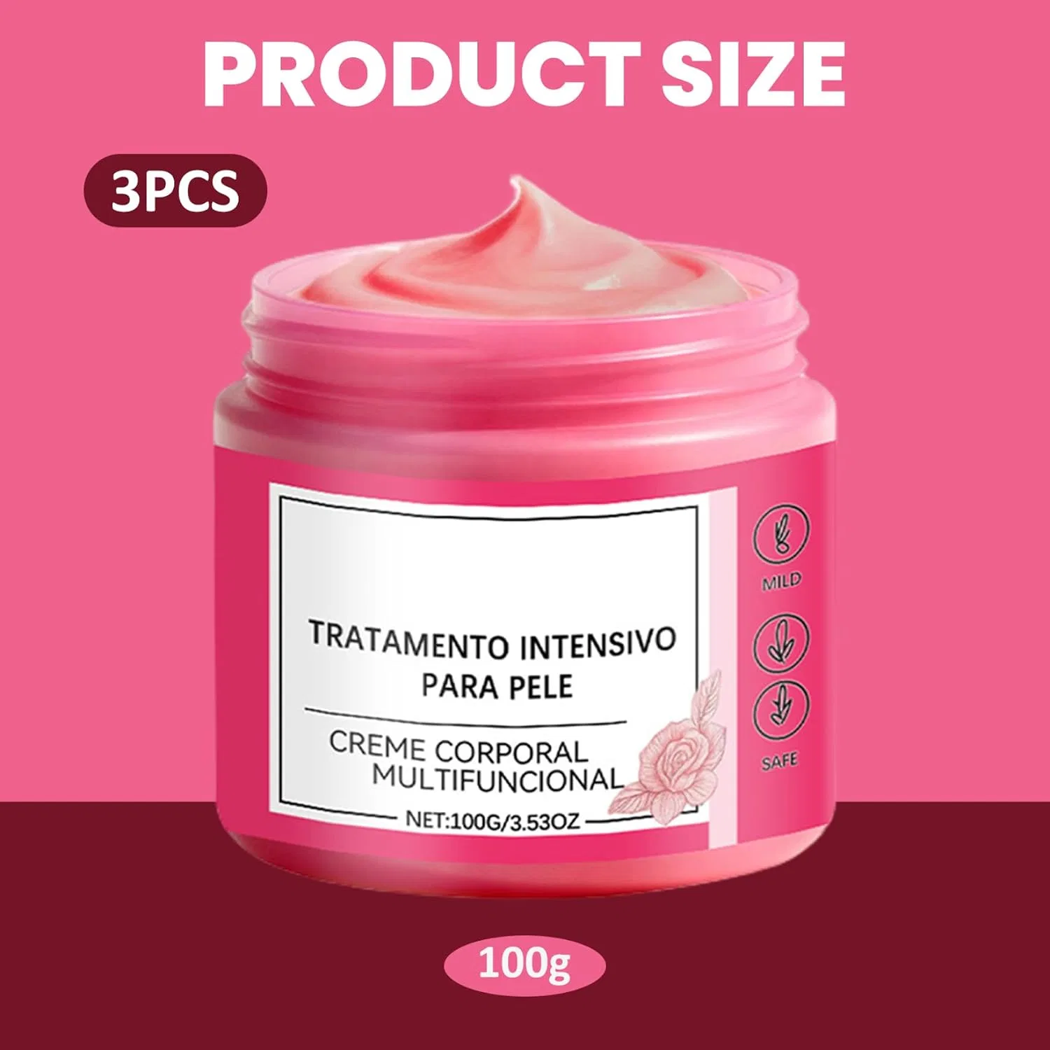 Крем для тела от растяжек с розовым ароматом, Latemeia, 3 шт, 100 г, Rosy — фото 3