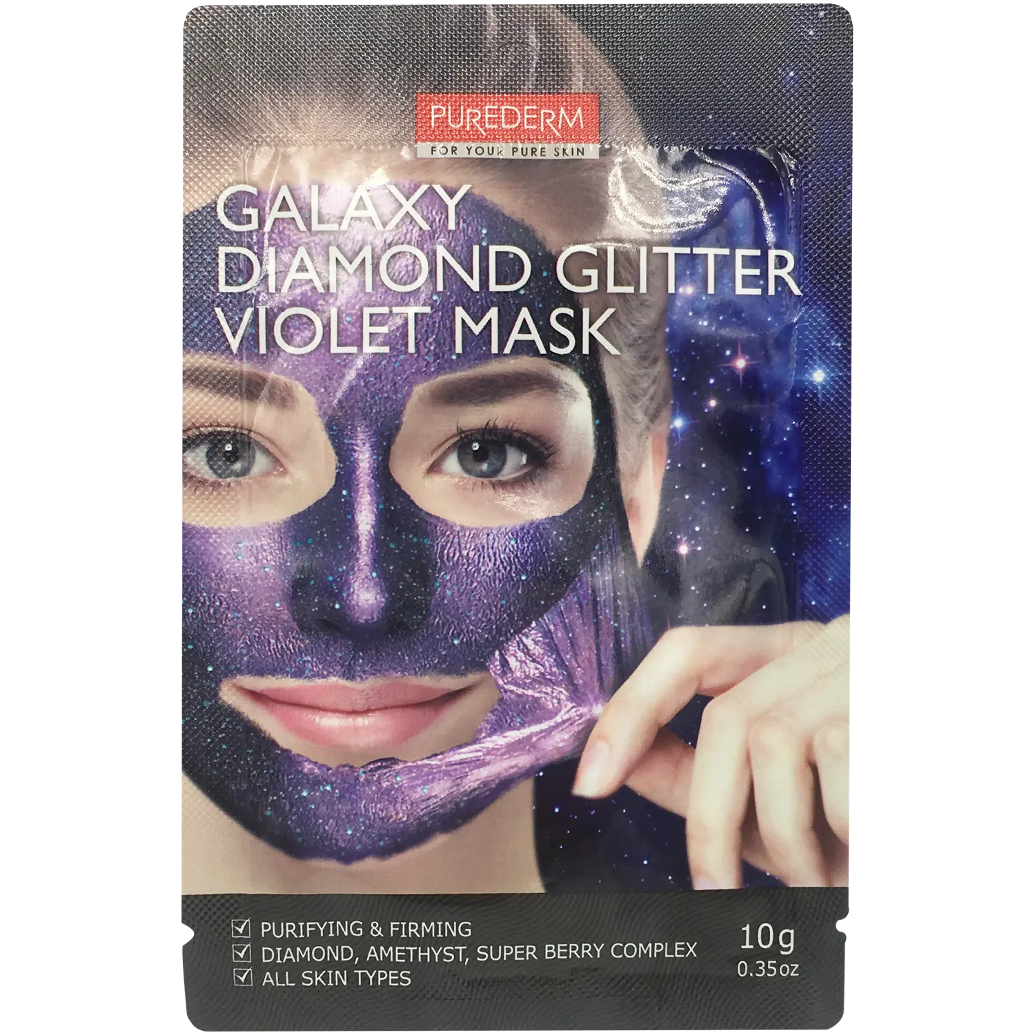 

Purederm отшелушивающая маска для лица с аметистом, 10 г