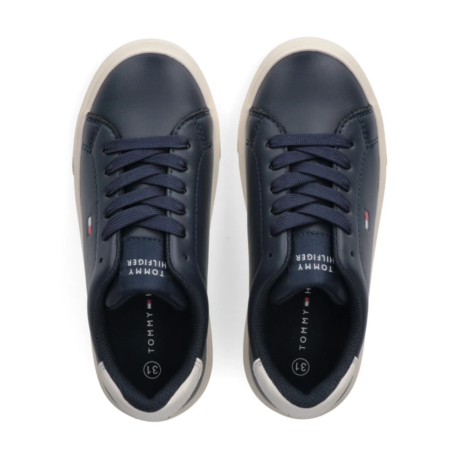 Детские кроссовки на шнурках с декоративными швами Tommy Hilfiger, Blue/Beige — фото 4