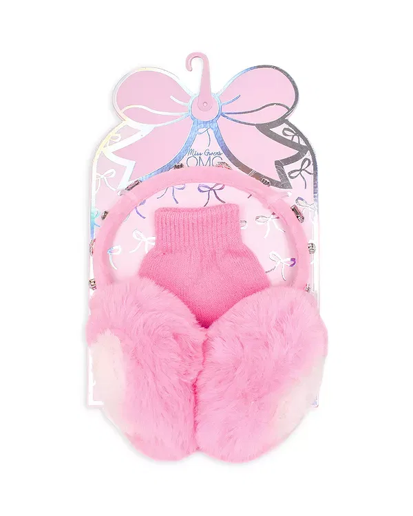 Детский комплект наушников и перчаток с принтом Omg Accessories, Peony — фото 4
