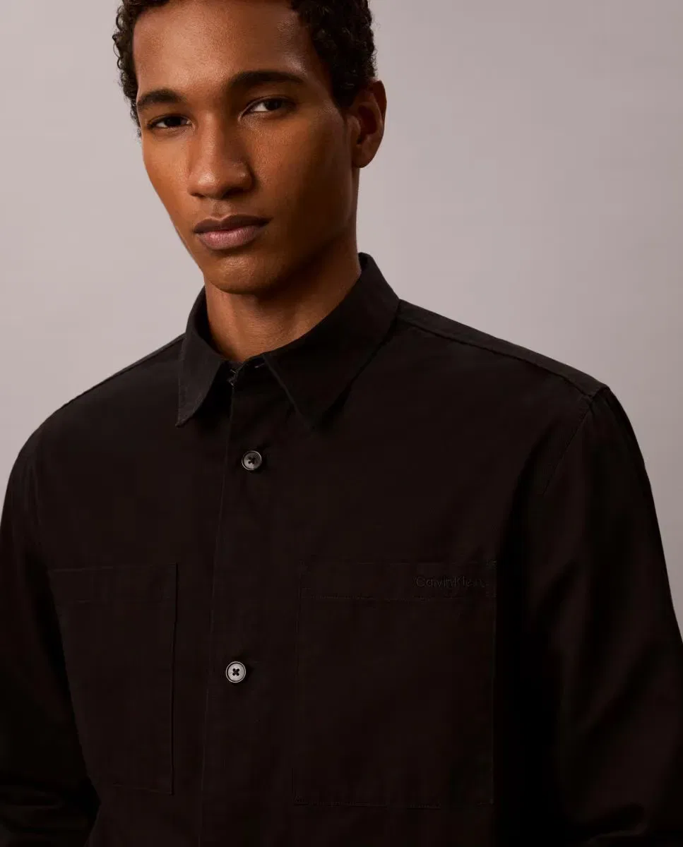 Мужская рубашка-оверсайз из твила Calvin Klein, Negro — фото 3