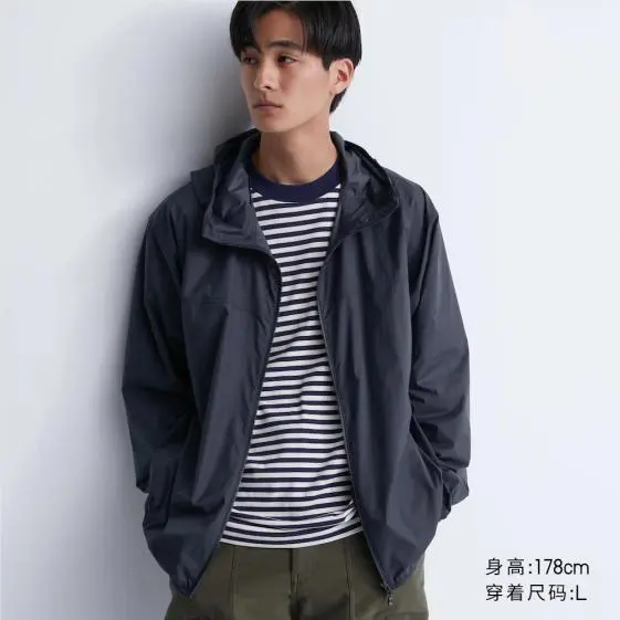 Солнцезащитная куртка Unisex с капюшоном Uniqlo, 69 темно-синий — фото 2