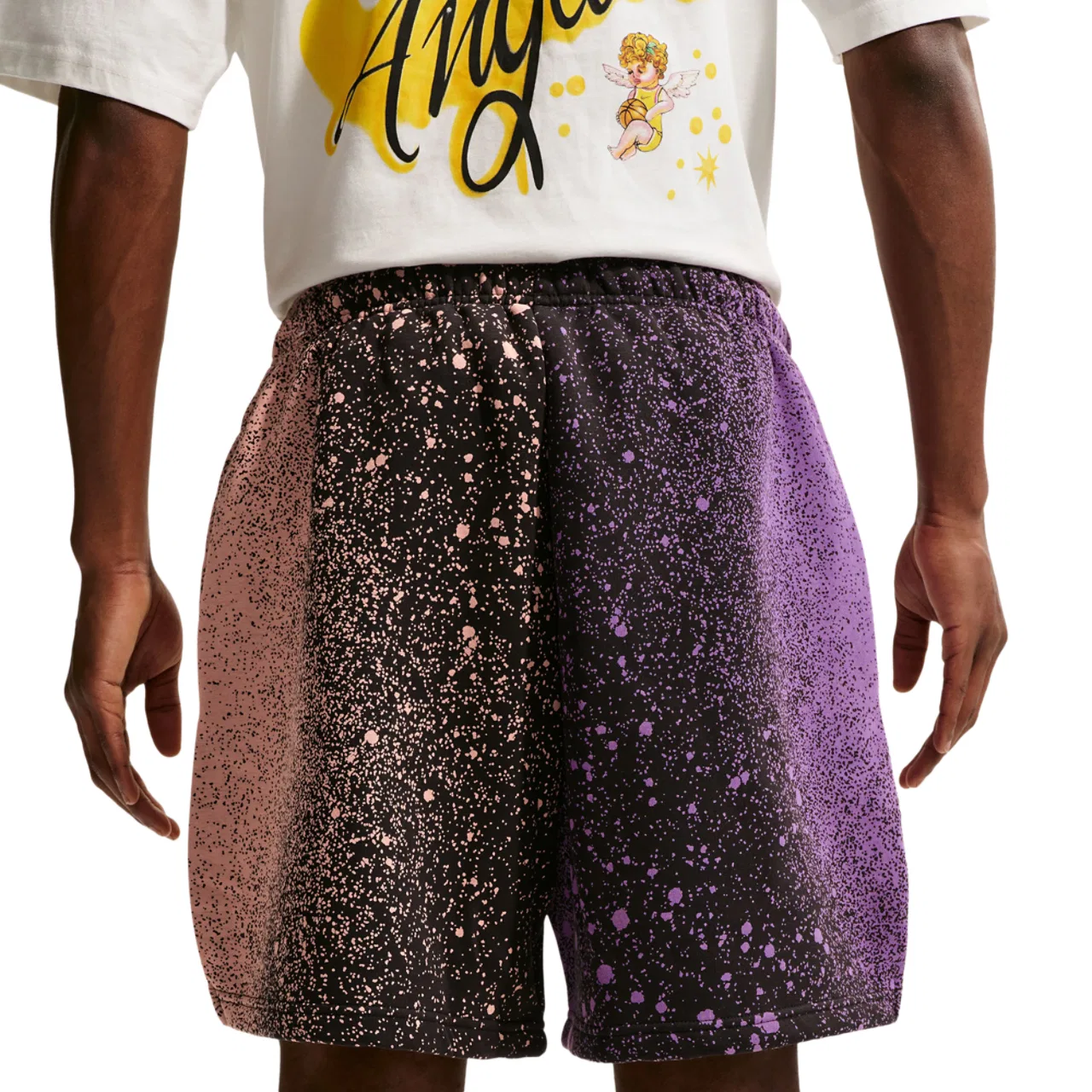 Шорты для мужчин Nike Hours TF Standard Issue Fleece, цвет Bright Violet/Black/Orange Pulse — фото 2