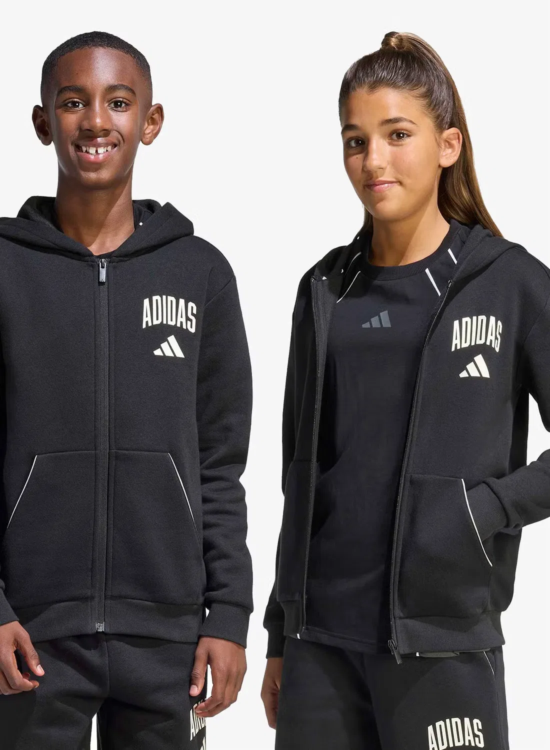 Худи с кенгуру-карманами Seasonals Collegiate Typography Adidas, черный — фото 3