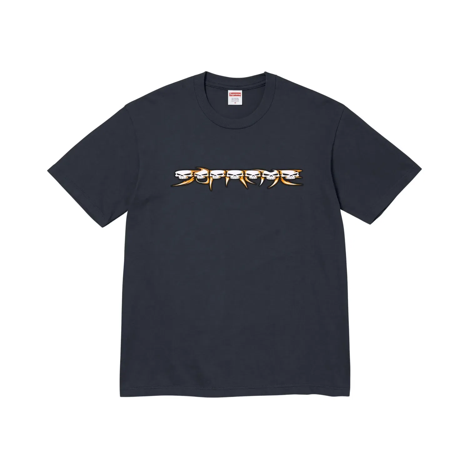 Футболка с принтом Supreme Skulls Spellout, Navy