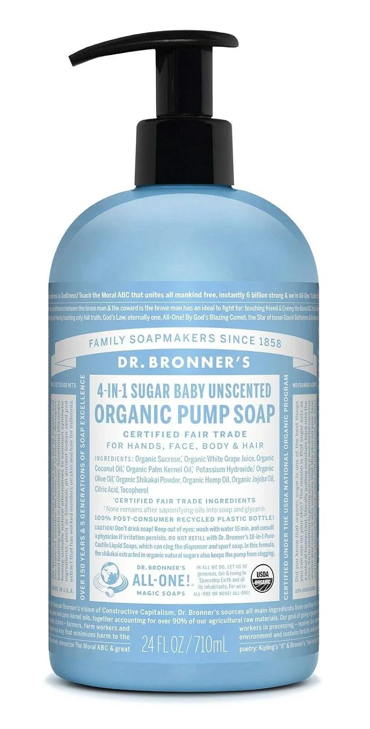 Жидкое мыло для рук Dr. Bronner's Organic Baby Mild, 2 шт, 24 fl oz — фото 2