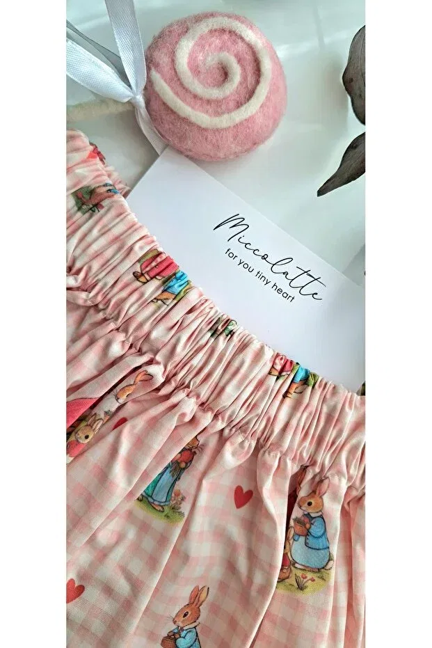 Детская юбка с принтом Miccolatte For You Tiny Heart, Peter Rabbit Pink — фото 3
