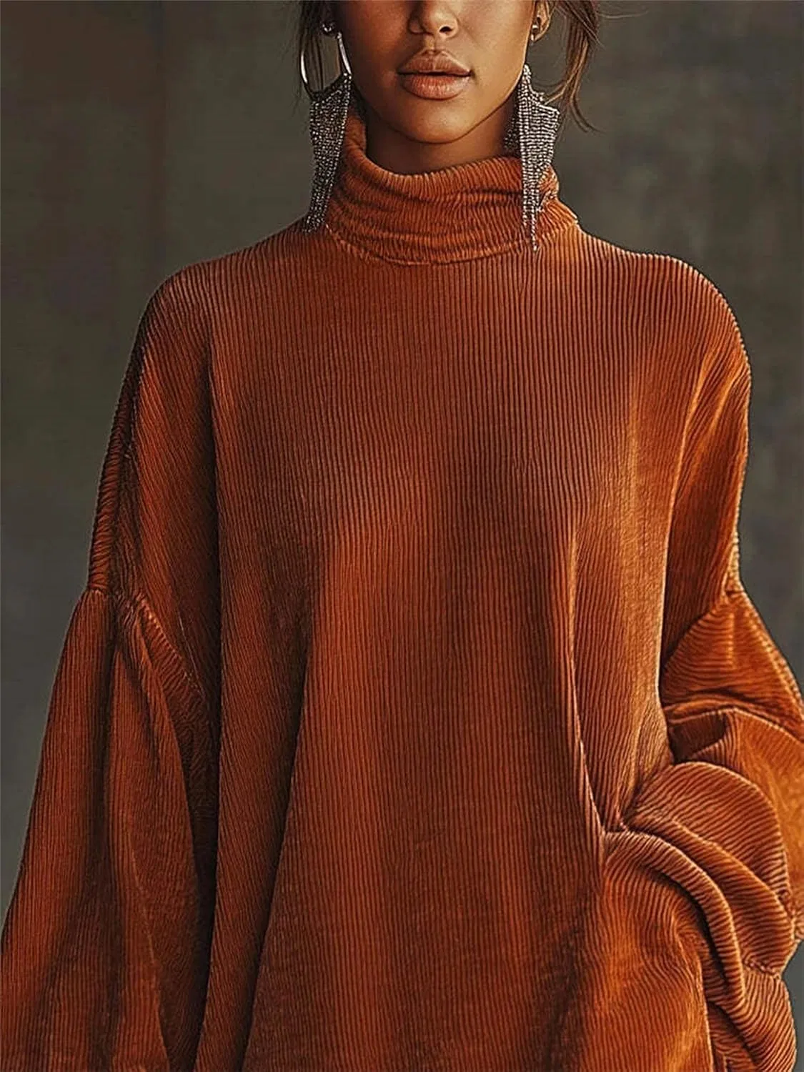 Женское платье с бахромой Corduroy, Orange — фото 2