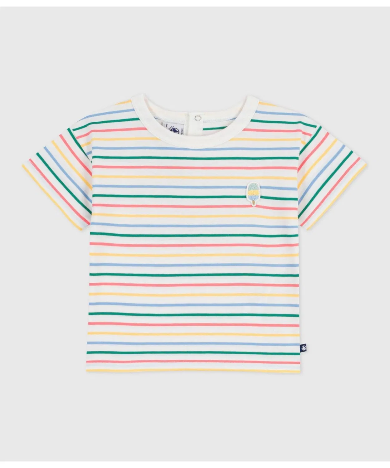 Детская футболка с длинным рукавом с принтом PETIT BATEAU, White — фото 3