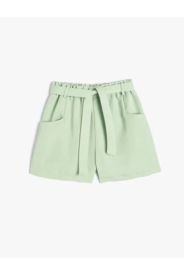 Детские шорты для девочек с эластичным поясом Basics Koton, Green